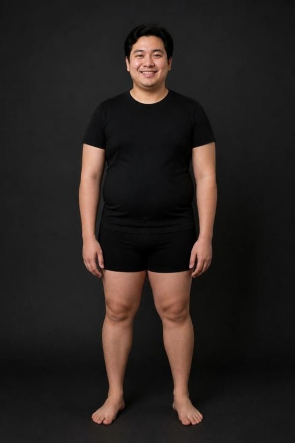 Cuerpo flemático, hombre