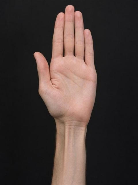 Palma de la mano melancólico